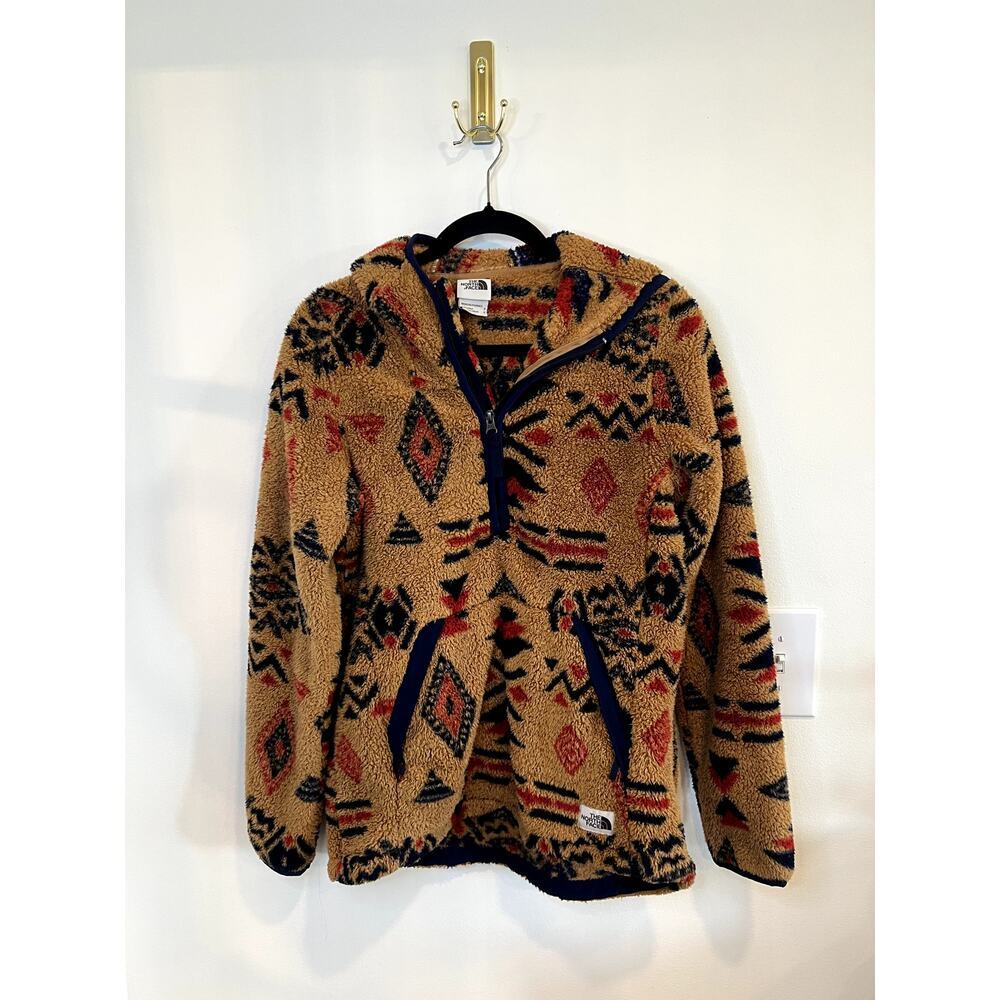 The North Face Sherpa Fleece Pullover Aztec Southwest Print Zip Jacket Small